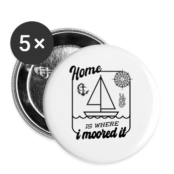 Accessoires de voilier marin voilier voilier - Lot de 5 grands badges (56 mm) - blanc - Devant