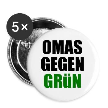 Omas gegen grün - Buttons groß 56 mm (5er Pack) - Weiß - Vorne