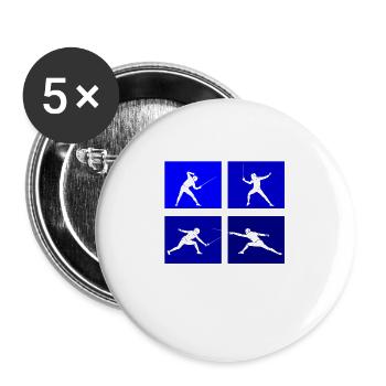 Fencing Game Gamer Fencer Game Fencing Fencer - Buttons large 2.2''/56 mm (5-pack) - white - Front