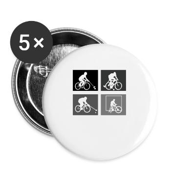 Fahrrad Rad-Polo Radfahrer Polo Zyklus Spiele - Buttons groß 56 mm (5er Pack) - Weiß - Vorne