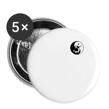 Ballon de volley-ball Joueur de volley-ball Symbole Yin-Yang - Lot de 5 grands badges (56 mm) - blanc - Devant