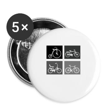 Vintage Gift Idea Bicycle - Buttons large 2.2''/56 mm (5-pack) - white - Front