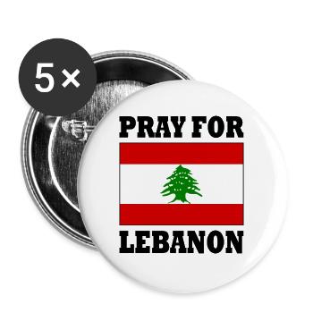 Pray for lebanon - Buttons groß 56 mm (5er Pack) - Weiß - Vorne