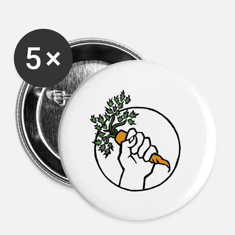 Karotte - Buttons groß 56 mm (5er Pack) - Weiß