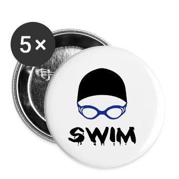 Swim, swim - Buttons large 2.2''/56 mm (5-pack) - white - Front