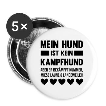 Mein bekämpft alle meine Probleme. - Buttons groß 56 mm (5er Pack) - Weiß - Vorne