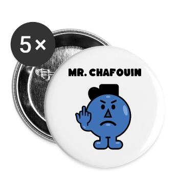 MR CHAFOUIN - Lot de 5 grands badges (56 mm) - blanc - Devant