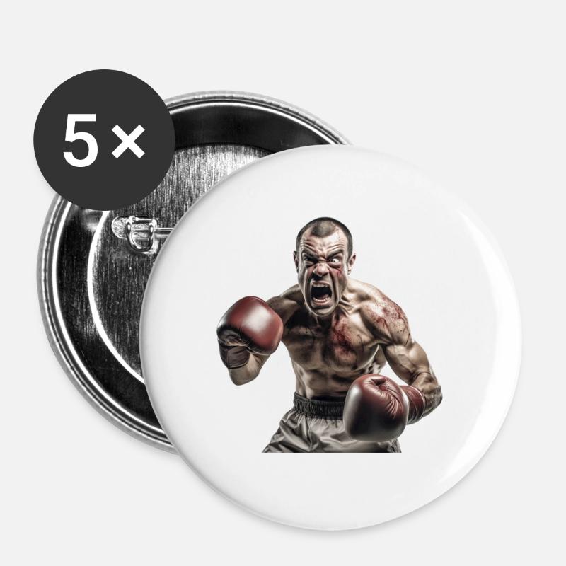 Boxer - Buttons groß 56 mm (5er Pack) - Weiß