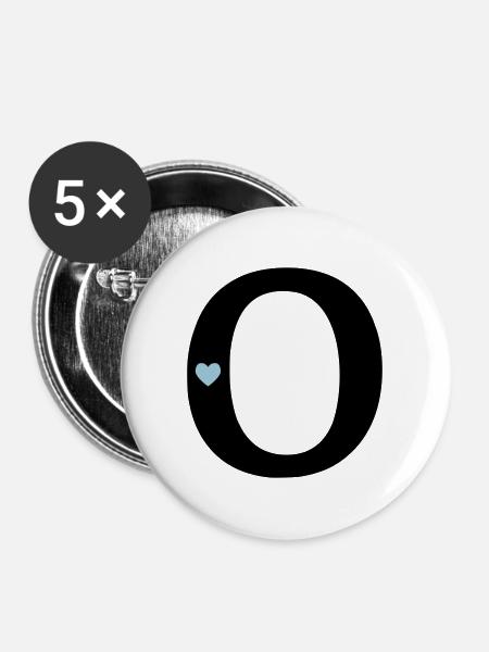 Letter O Initial point - Buttons large 2.2''/56 mm (5-pack) - white
