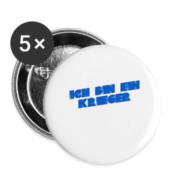 ich bin ein Krieger - Buttons groß 56 mm (5er Pack) - Weiß - Vorne