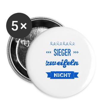 vor dir steht ein Sieger - Buttons groß 56 mm (5er Pack) - Weiß - Vorne