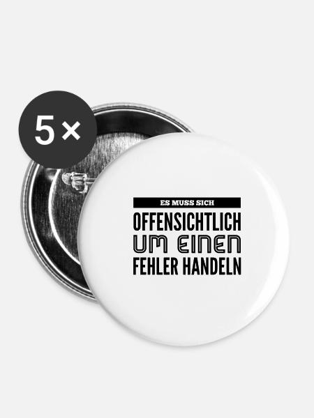 augenscheinlicher Fehler - Buttons groß 56 mm (5er Pack) - Weiß