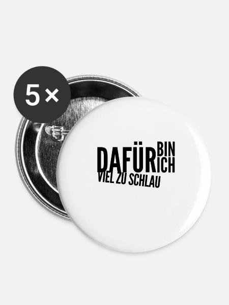 ich bin smart - Buttons groß 56 mm (5er Pack) - Weiß