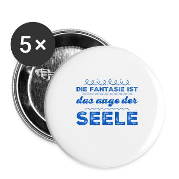 Fantasie geht immer - Buttons groß 56 mm (5er Pack) - Weiß - Vorne