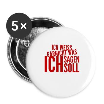 sprachlos - Buttons groß 56 mm (5er Pack) - Weiß - Vorne