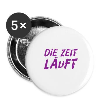 ich schau auf die Uhr - Buttons groß 56 mm (5er Pack) - Weiß - Vorne