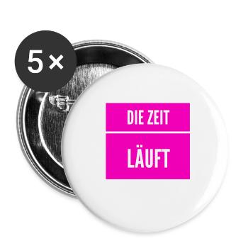 die Uhr tickt - Buttons groß 56 mm (5er Pack) - Weiß - Vorne