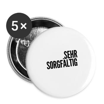 sehr sorgfälltig - Buttons groß 56 mm (5er Pack) - Weiß - Vorne