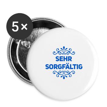 ich mag es sorgfältig - Buttons groß 56 mm (5er Pack) - Weiß - Vorne