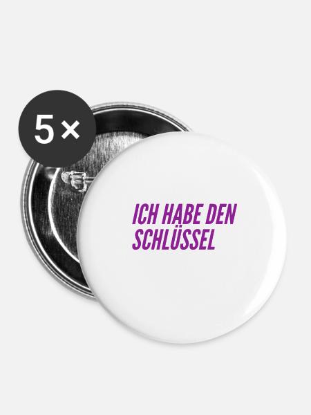 ich habe den Schlüssel - Buttons groß 56 mm (5er Pack) - Weiß