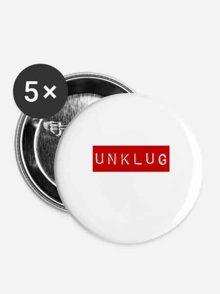nicht klug - Buttons groß 56 mm (5er Pack) - Weiß