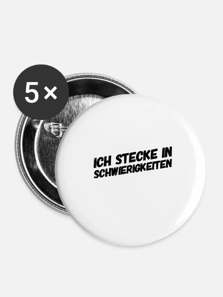 Schwierigkeiten - Buttons groß 56 mm (5er Pack) - Weiß