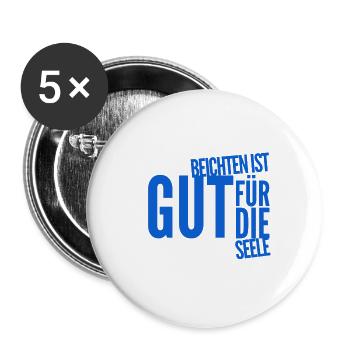 beichten tut gut - Buttons groß 56 mm (5er Pack) - Weiß - Vorne