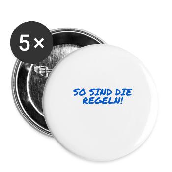Regeln sind toll - Buttons groß 56 mm (5er Pack) - Weiß - Vorne