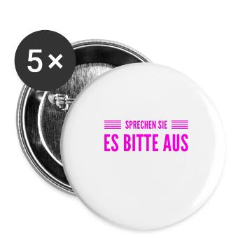 keine Hemmung - Buttons groß 56 mm (5er Pack) - Weiß - Vorne