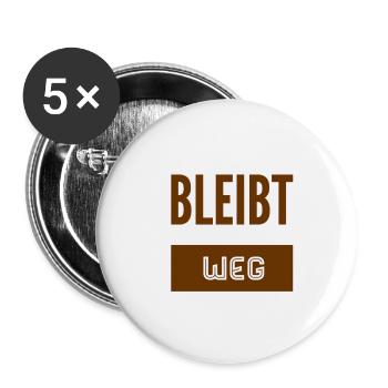 bitte halten sie Abstand - Buttons groß 56 mm (5er Pack) - Weiß - Vorne
