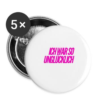 nun bin ich glücklich - Buttons groß 56 mm (5er Pack) - Weiß - Vorne