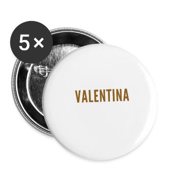 vor dir steht eine Valentina - Buttons groß 56 mm (5er Pack) - Weiß - Vorne