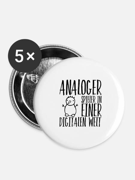 analog ist super - Buttons groß 56 mm (5er Pack) - Weiß