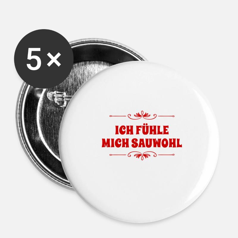 I feel good - Buttons large 2.2''/56 mm (5-pack) - white
