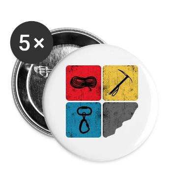 Mountaineering, Climbing, Mountaineer, Summit, High Tour - Buttons large 2.2''/56 mm (5-pack) - white - Front