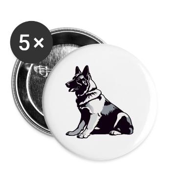 Sitting German Shepherd - Pet Sticker - Buttons large 2.2''/56 mm (5-pack) - white - Front