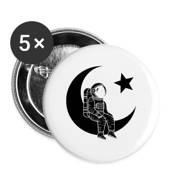 Mann des Mondes - Türkischer Astronaut Design - Buttons groß 56 mm (5er Pack) - Weiß - Vorne