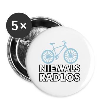 Farrad + Geschenke - Buttons groß 56 mm (5er Pack) - Weiß - Vorne