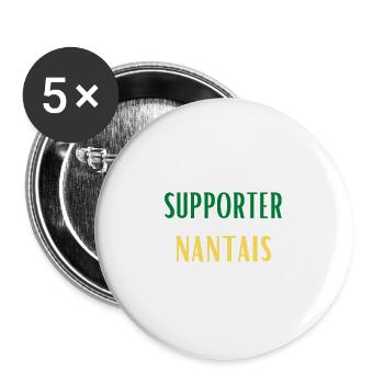 t-shirt nantes football supporter nantais cadeau - Lot de 5 grands badges (56 mm) - blanc - Devant
