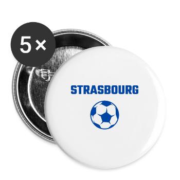 t shirt strasbourg foot cadeau noel football - Lot de 5 grands badges (56 mm) - blanc - Devant