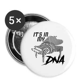 Empreinte digitale de conception de piano piano - Lot de 5 grands badges (56 mm) - blanc - Devant