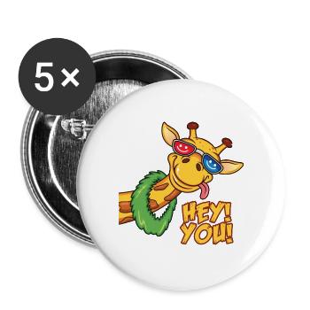 Giraffe Giraffe Giraffe Lover Funny Happening - Buttons large 2.2''/56 mm (5-pack) - white - Front