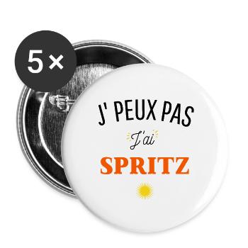 JE PEUX PAS J'AI APÉRO ITALIEN idée cadeau humour - Lot de 5 grands badges (56 mm) - blanc - Devant