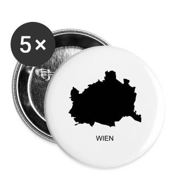 Wien - Buttons groß 56 mm (5er Pack) - Weiß - Vorne