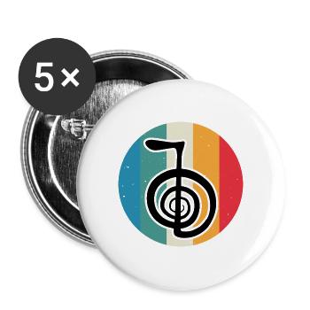 Reiki Symbol | Esoteric Yoga Reiki Master Gift - Buttons large 2.2''/56 mm (5-pack) - white - Front