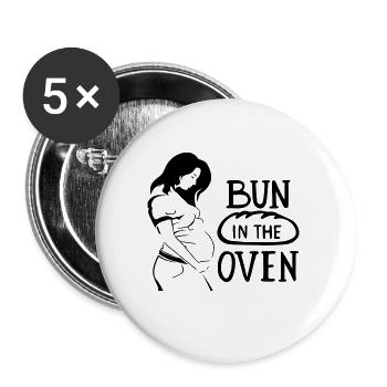 Rôti Tube Bun Four Enceinte Enceinte Enceinte - Lot de 5 grands badges (56 mm) - blanc - Devant