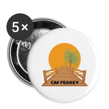 CAP FERRET Sunrise Pines France - Lot de 5 grands badges (56 mm) - blanc - Devant