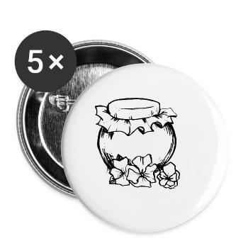 Bee Beekeeper Nature Conservation Honey - Sustainability - Buttons large 2.2''/56 mm (5-pack) - white - Front