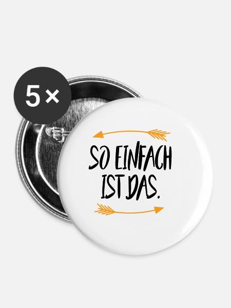So einfach ist das - Buttons groß 56 mm (5er Pack) - Weiß