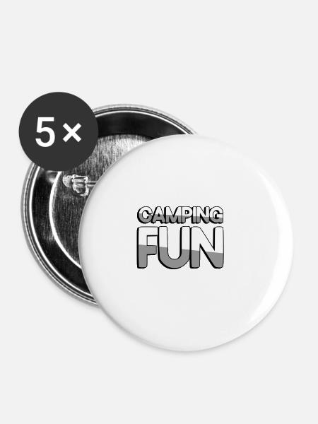 CAMPING FUN - Camping - Buttons groß 56 mm (5er Pack) - Weiß